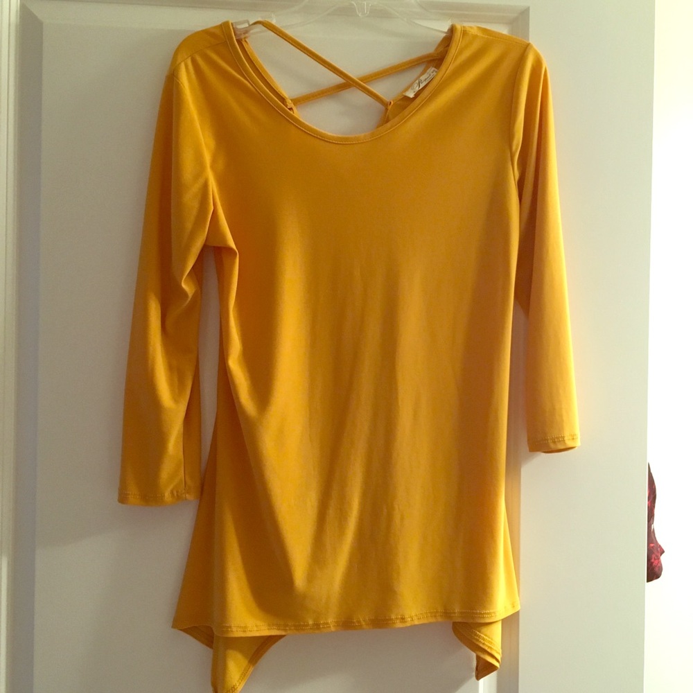 Summer Yellow High-Low Tunic Top